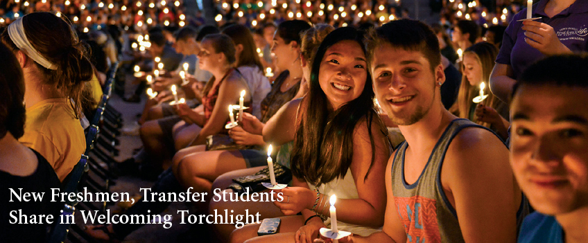 New Freshmen, Transfer Students Share in Welcoming Torchlight