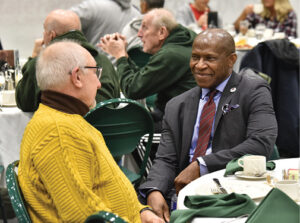 President Nwosu personally greeted many of the attendees at the annual Campus Community Breakfast in December.