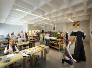 PLANNED SPACES: Phase 2 will include a costume shop, shown above in an architect’s rendering.