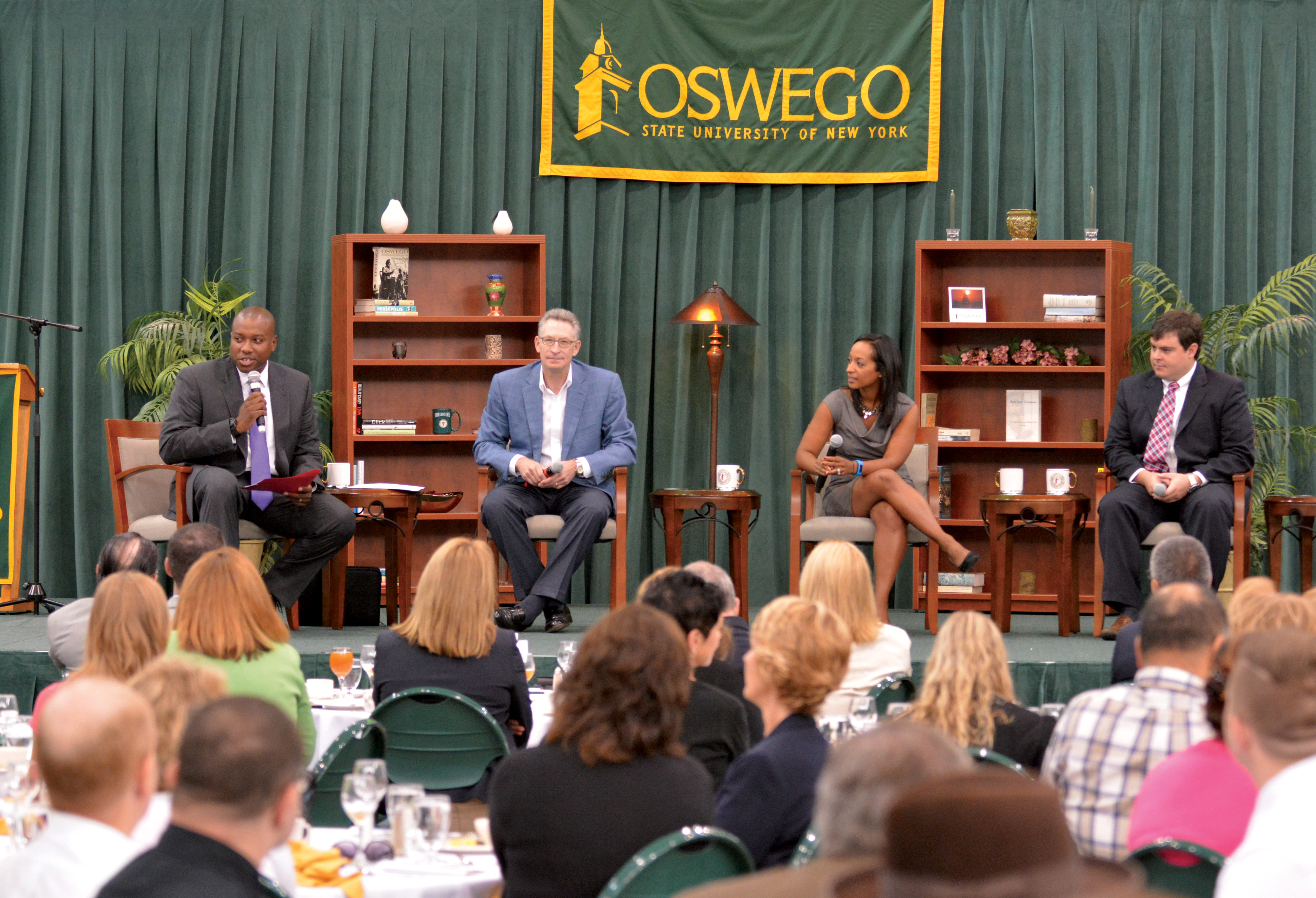 Panel discussion at President's opening breakfast at SUNY Oswego